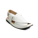 HEEL WHITE Kaptaan Chappal (KNW-1111)
